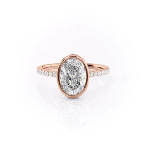 The Pave Charlotte Set With A 1 Carat Oval Moissanite