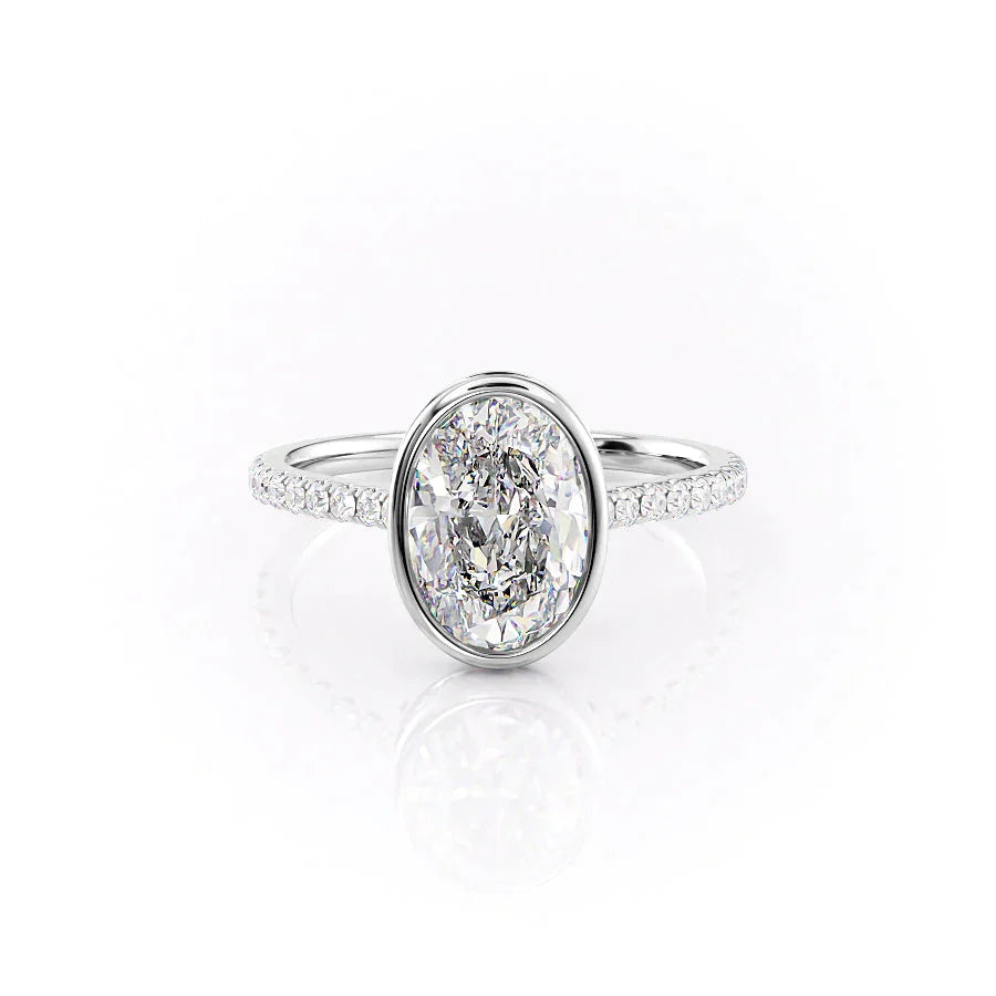 The Pave Charlotte Set With A 2 Carat Oval Lab Diamond