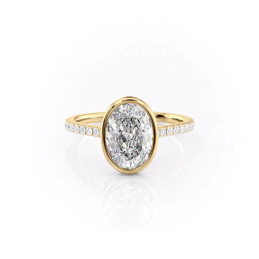 The Pave Charlotte Set With A 1 Carat Oval Moissanite