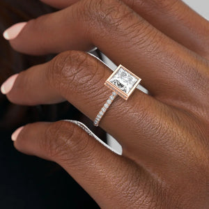 The Pave Charlotte Set With A 2.5 Carat Princess Moissanite