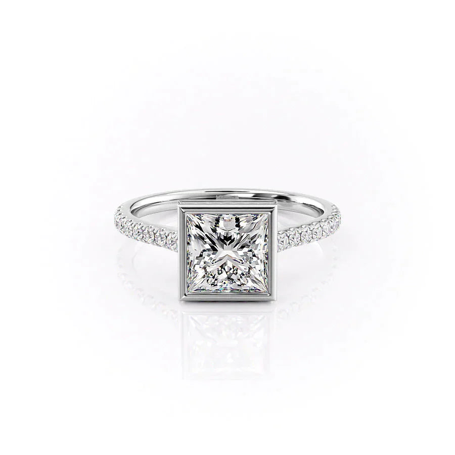 The Pave Charlotte Set With A 4.5 Carat Princess Moissanite