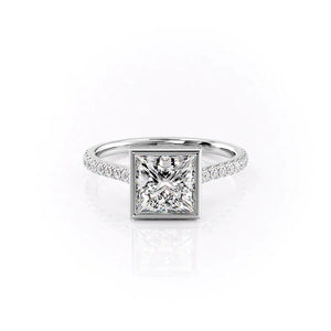 The Pave Charlotte Set With A 3.5 Carat Princess Moissanite