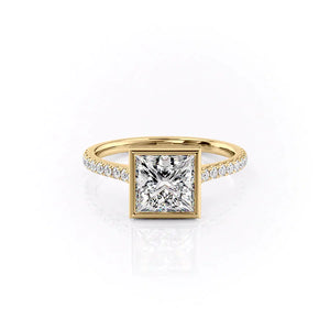The Pave Charlotte Set With A 3.5 Carat Princess Moissanite