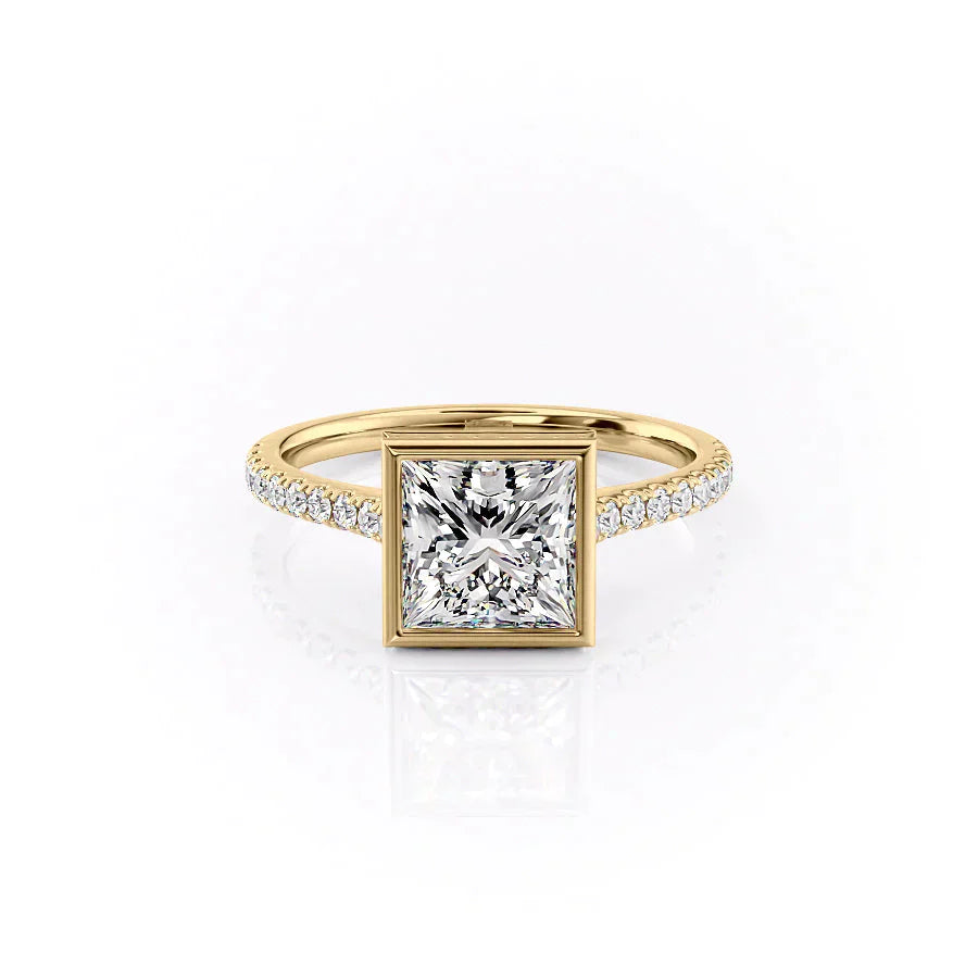The Pave Charlotte Set With A 1.5 Carat Princess Lab Diamond