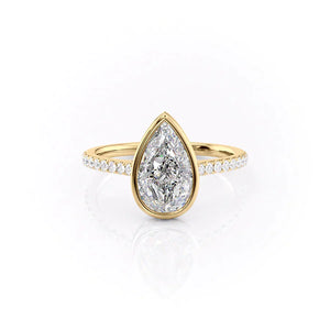 The Pave Charlotte Set With A 2.5 Carat Pear Moissanite