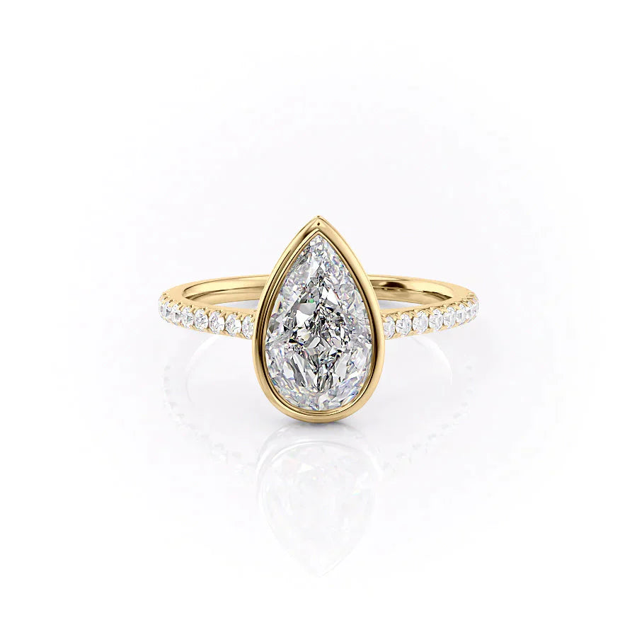 The Pave Charlotte Set With A 2 Carat Pear Lab Diamond