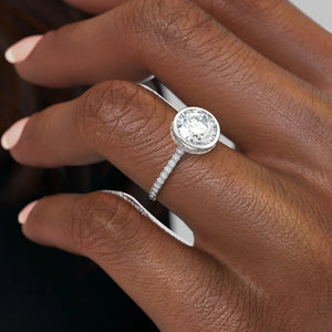The Pave Charlotte Set With A 2.5 Carat Round Lab Diamond