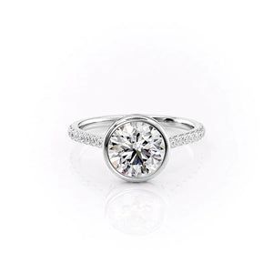 The Pave Charlotte Set With A 4.5 Carat Round Moissanite