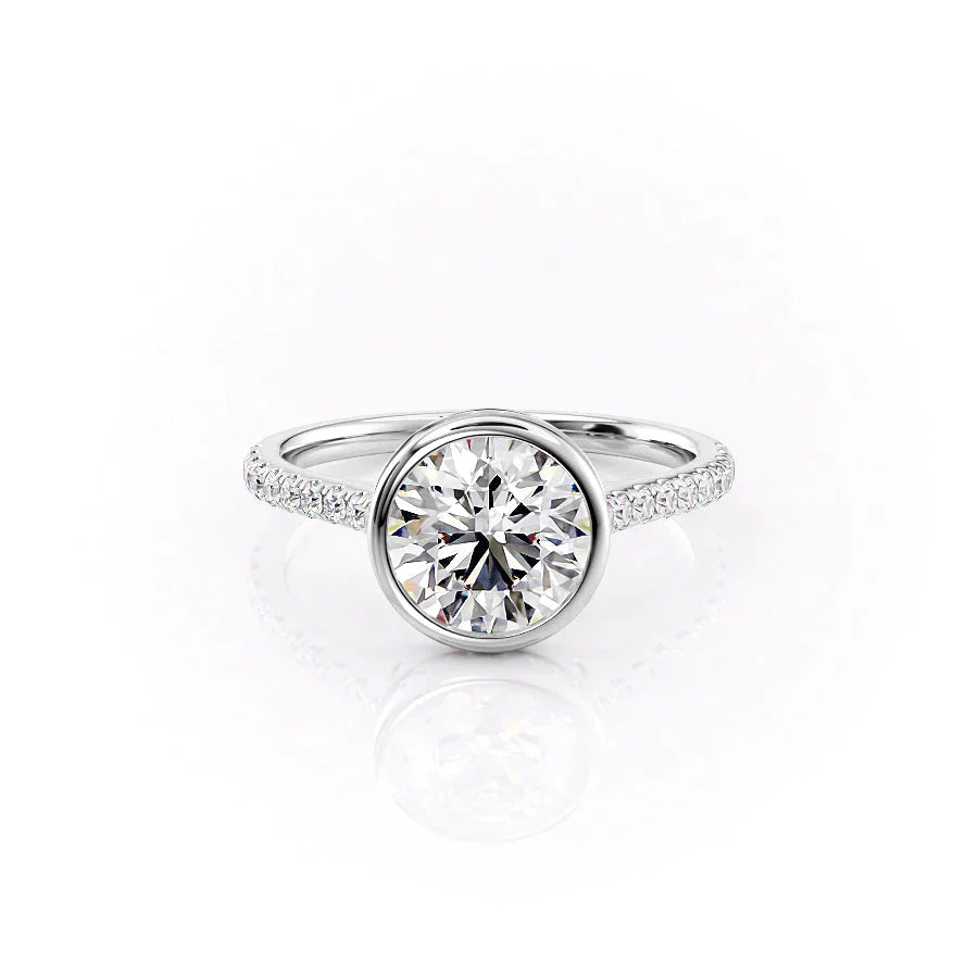 The Pave Charlotte Set With A 4 Carat Round Moissanite