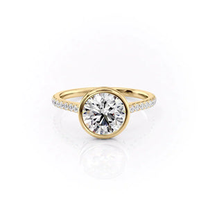 The Pave Charlotte Set With A 3 Carat Round Moissanite