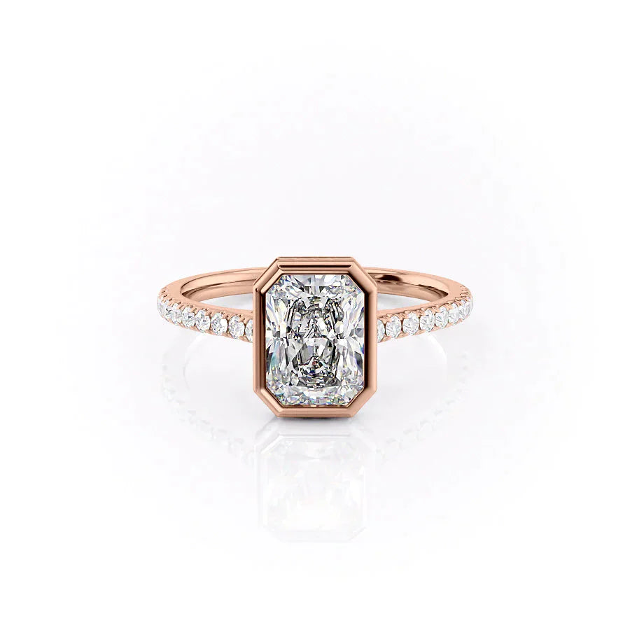 The Pave Charlotte Set With A 1 Carat Radiant Moissanite