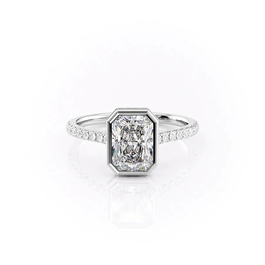 The Pave Charlotte Set With A 2 Carat Radiant Moissanite