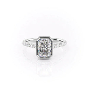 The Pave Charlotte Set With A 1.5 Carat Radiant Moissanite