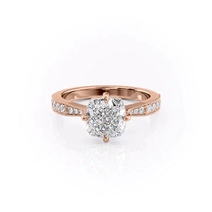 The Rebecca Set With A 1 Carat Cushion Moissanite