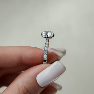 The Rebecca Set With A 3 Carat Cushion Lab Diamond