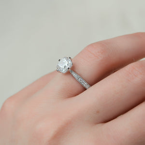 The Rebecca Set With A 3 Carat Cushion Lab Diamond