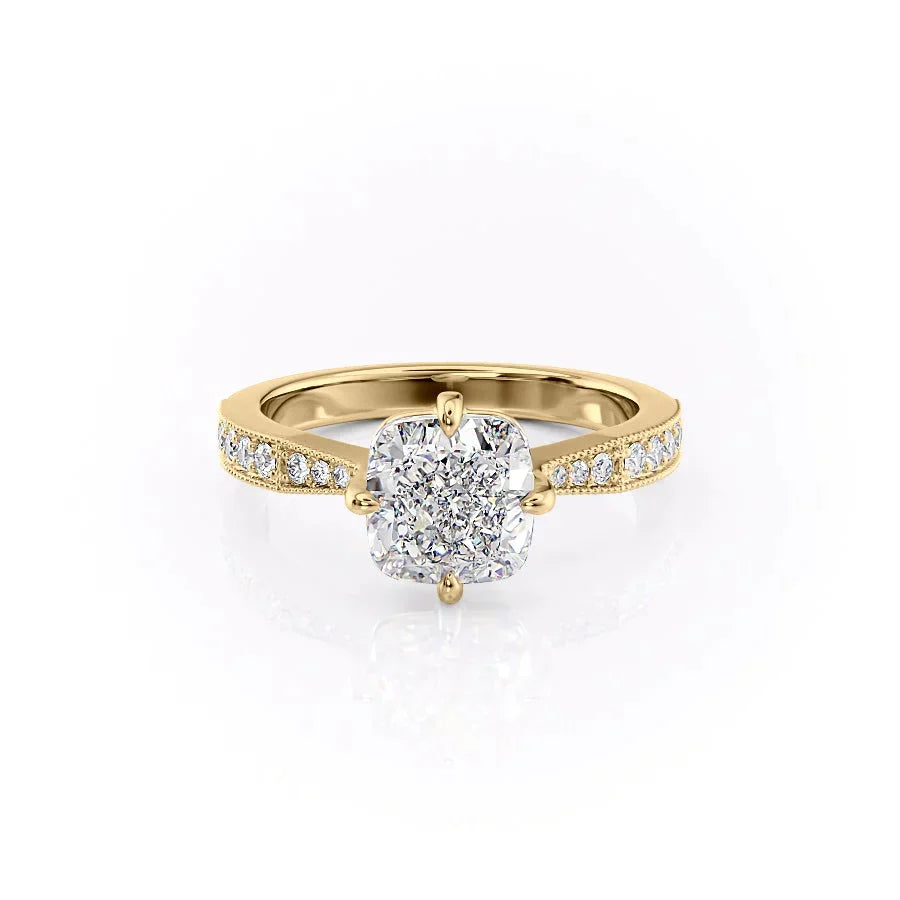 The Rebecca Set With A 3 Carat Cushion Lab Diamond