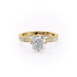 The Rebecca Set With A 3.5 Carat Cushion Moissanite