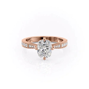 The Rebecca Set With A 4.5 Carat Elongated Cushion Moissanite