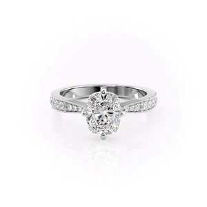 The Rebecca Set With A 3.5 Carat Elongated Cushion Moissanite