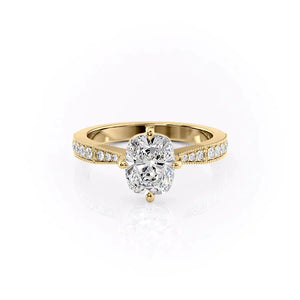 The Rebecca Set With A 3 Carat Elongated Cushion Lab Diamond