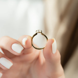 The Rebecca Set With A 2 Carat Elongated Cushion Lab Diamond