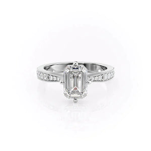 The Rebecca Set With A 1.5 Carat Emerald Moissanite