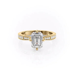 The Rebecca Set With A 4.5 Carat Emerald Moissanite