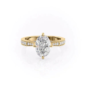 The Rebecca Set With A 4.5 Carat Oval Moissanite