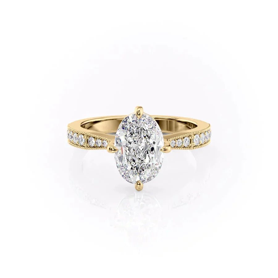 The Rebecca Set With A 4.5 Carat Oval Moissanite