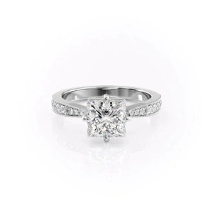 The Rebecca Set With A 3.5 Carat Princess Moissanite