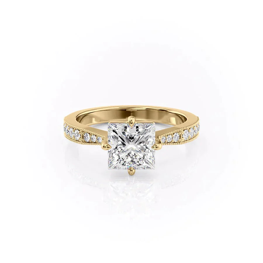 The Rebecca Set With A 1 Carat Princess Moissanite
