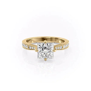 The Rebecca Set With A 3.5 Carat Princess Moissanite