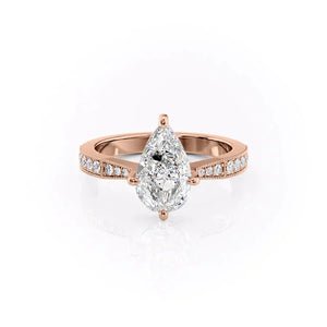 The Rebecca Set With A 2 Carat Pear Moissanite