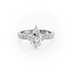 The Rebecca Set With A 1 Carat Pear Lab Diamond