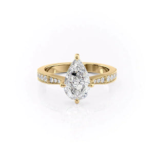 The Rebecca Set With A 1.5 Carat Pear Lab Diamond
