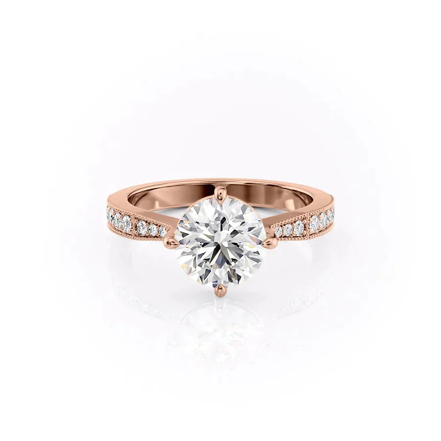 The Rebecca Set With A 3.5 Carat Round Moissanite