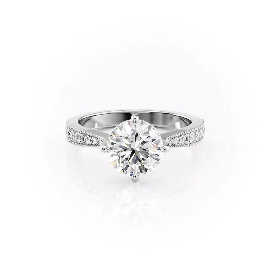 The Rebecca Set With A 2 Carat Round Moissanite