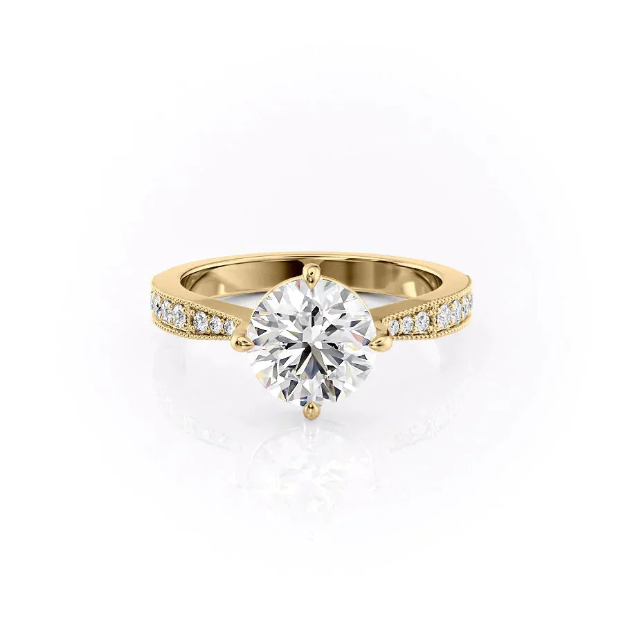 The Rebecca Set With A 3 Carat Round Moissanite