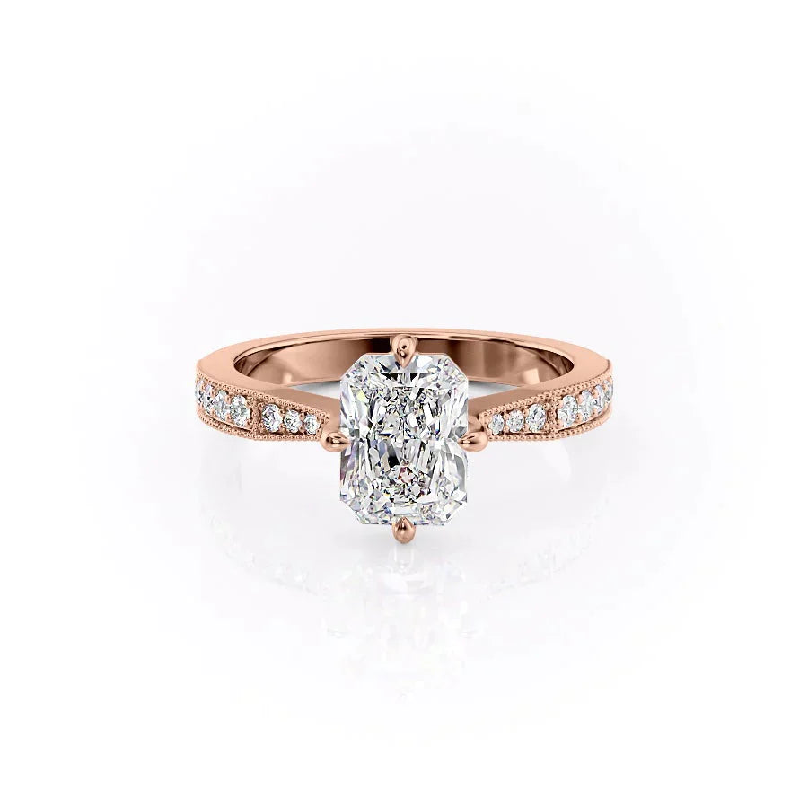 The Rebecca Set With A 3 Carat Radiant Lab Diamond