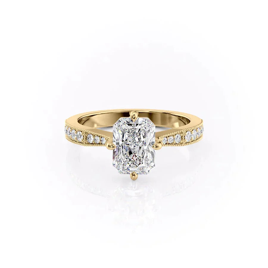 The Rebecca Set With A 1 Carat Radiant Moissanite