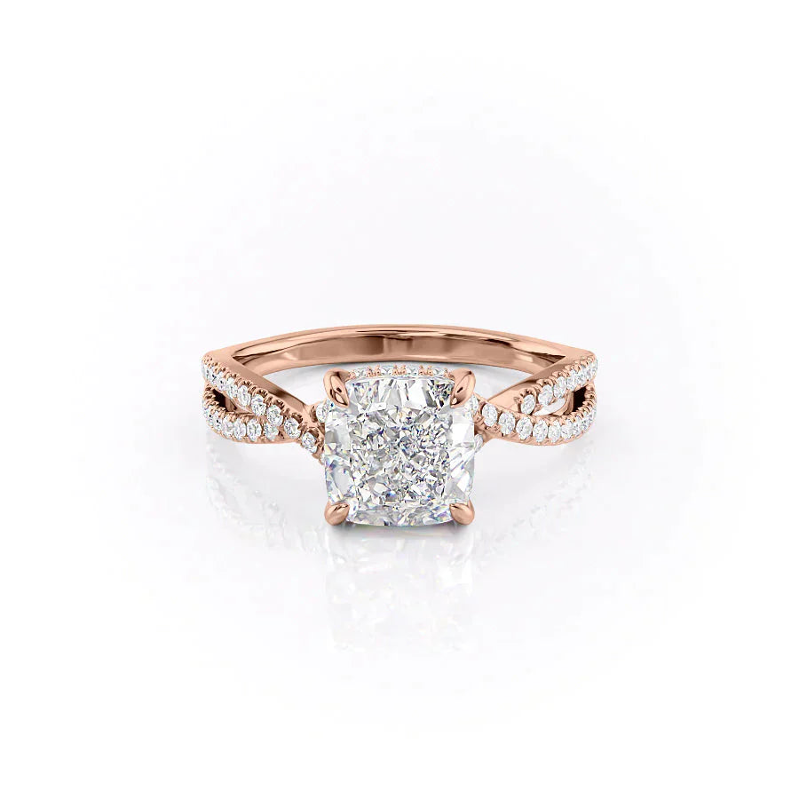 The Angelina Set With A 3 Carat Cushion Lab Diamond