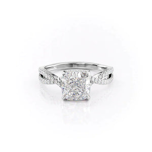 The Angelina Set With A 2.5 Carat Cushion Moissanite