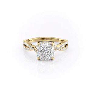 The Angelina Set With A 2 Carat Cushion Lab Diamond