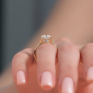 The Angelina Set With A 2 Carat Cushion Lab Diamond