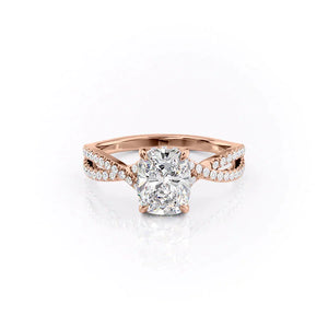 The Angelina Set With A 2 Carat Elongated Cushion Lab Diamond