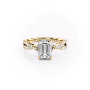 The Angelina Set With A 4 Carat Emerald Moissanite