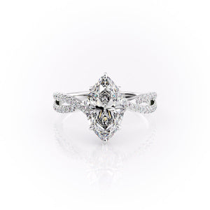 The Angelina Set With A 1 Carat Marquise Lab Diamond