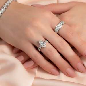 The Angelina Set With A 2 Carat Marquise Moissanite