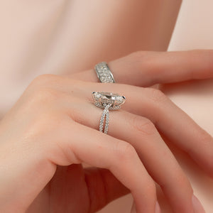 The Angelina Set With A 2 Carat Marquise Moissanite